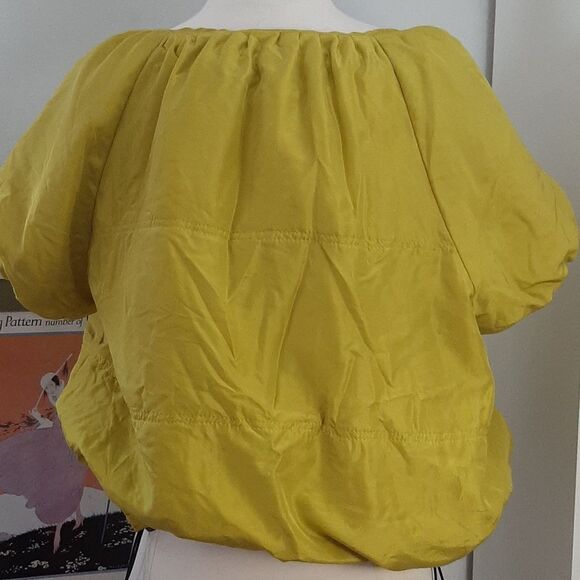Vintage DKNY Neon Yellow Puffy Short Sleeve Jacket - Picture 4 of 5